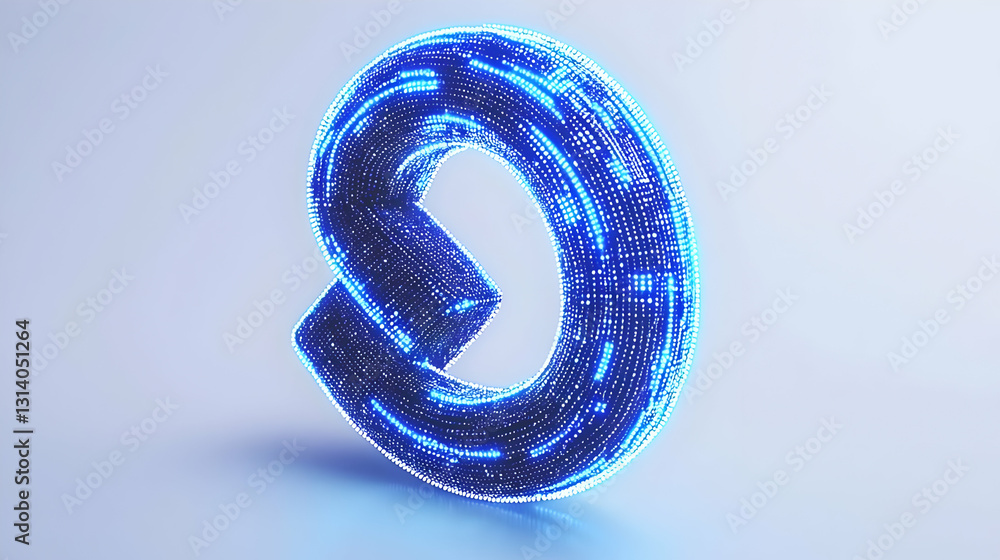 Abstract Digital Swirl in Bright Blue with Sparkling Particles Abstract Digital Swirl in Bright Blue with Sparkling Particles