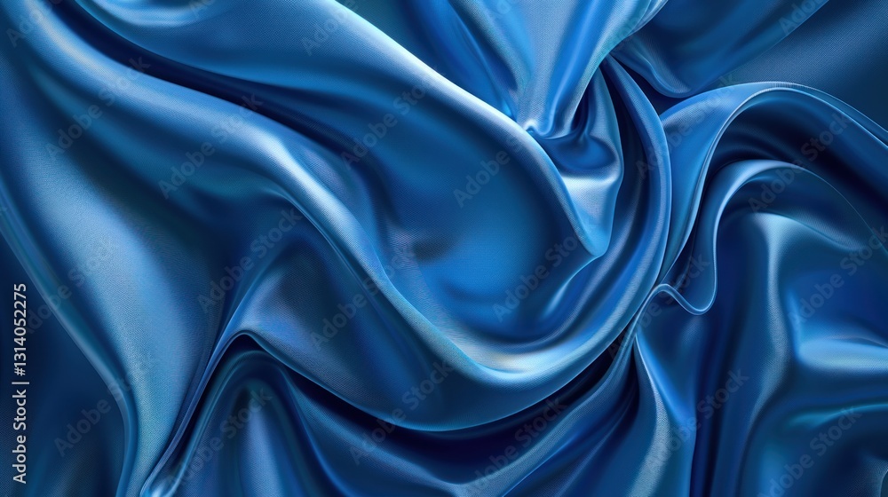 Fototapeta premium Abstract Blue Silk Fabric