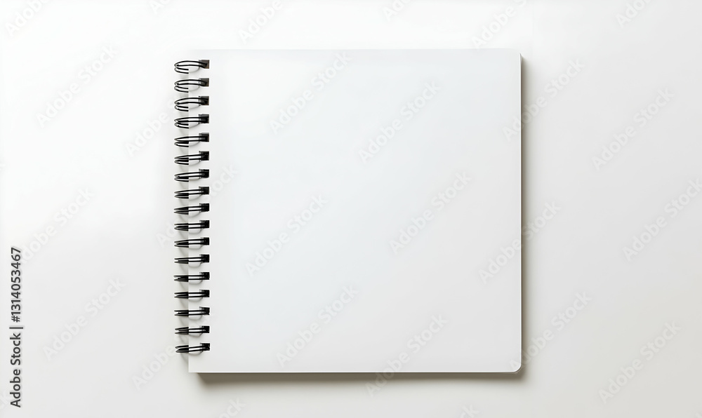 Blank Spiral Notebook on White Background for Creative Use and Design Blank Spiral Notebook on White Background for Creative Use and Design