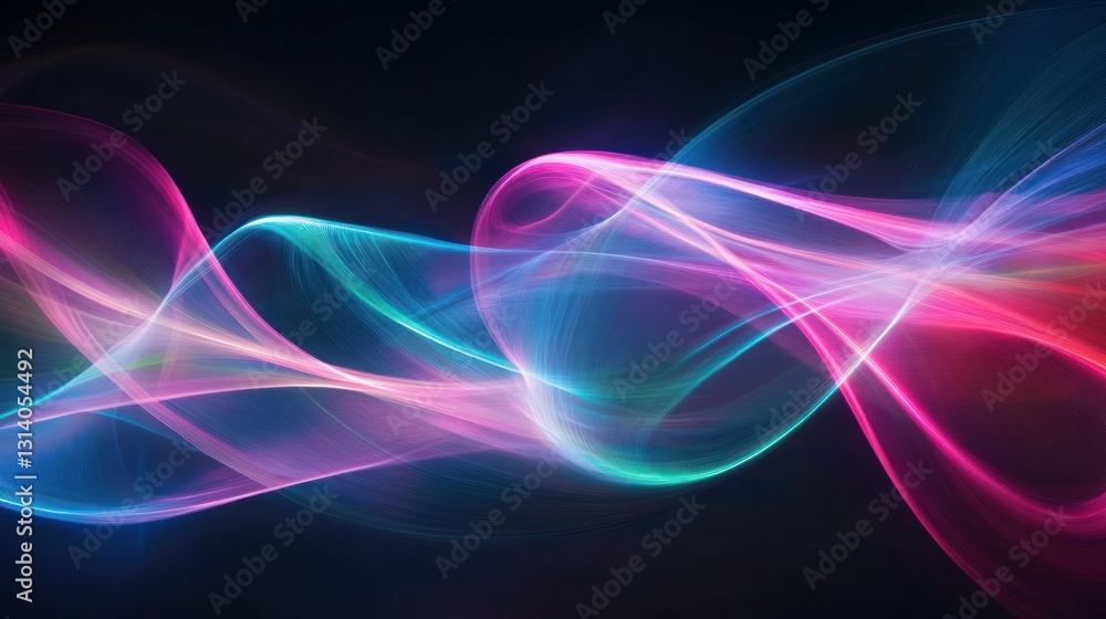 Fototapeta premium Abstract Artwork Featuring Vibrant Flowing Lines With Colors