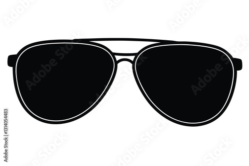 Stylish Sun Glasses Vector Silhouette
