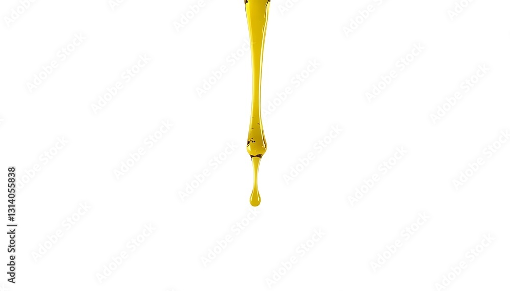 Golden Liquid Dripping Down Isolate White Background Golden Liquid Dripping Down Isolate White Background