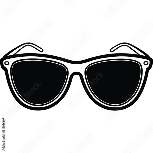 A simple sunglass silhouette white background
