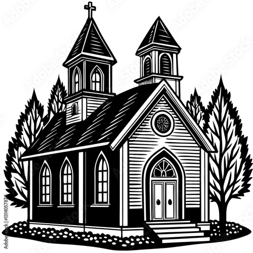 AI-generated vector illustration of a church