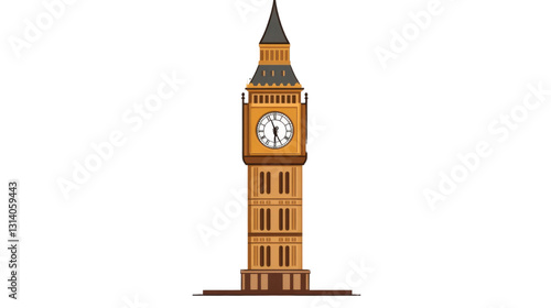 big ben clock tower in london isolated on white background