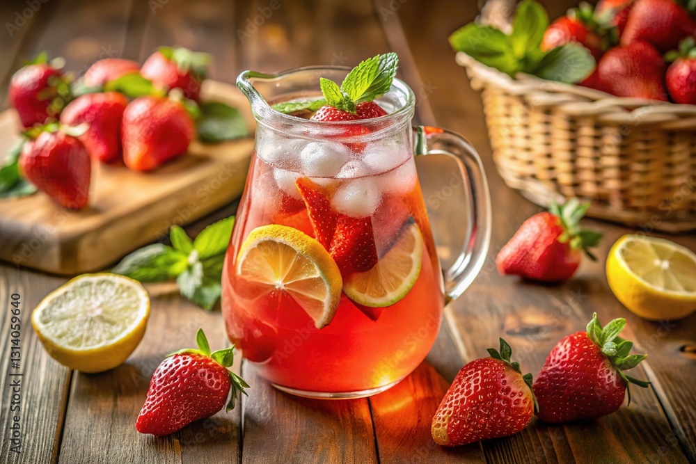 Homemade Strawberry Lemonade - Refreshing Summer Drink Homemade Strawberry Lemonade - Refreshing Summer Drink