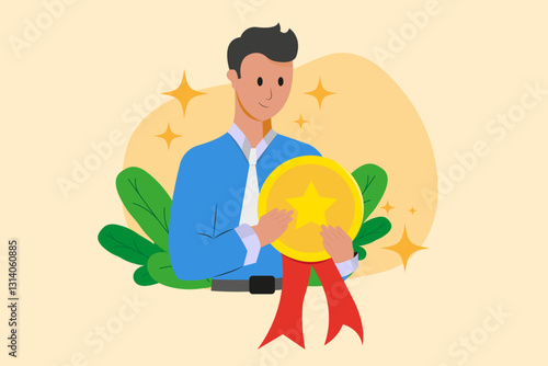 Best Employee of the Year Concept. Human resources. choosing talent for job vacancy. Best Employee of the Company. Choosing the Best Skilled Candidate to Job Market 