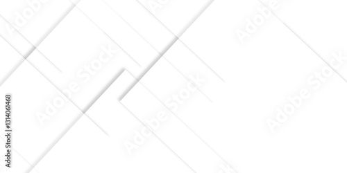 Abstract white background design with layers of textured white transparent material in triangle and squares shapes. White color technology concept geometric line vector white light grey background.	