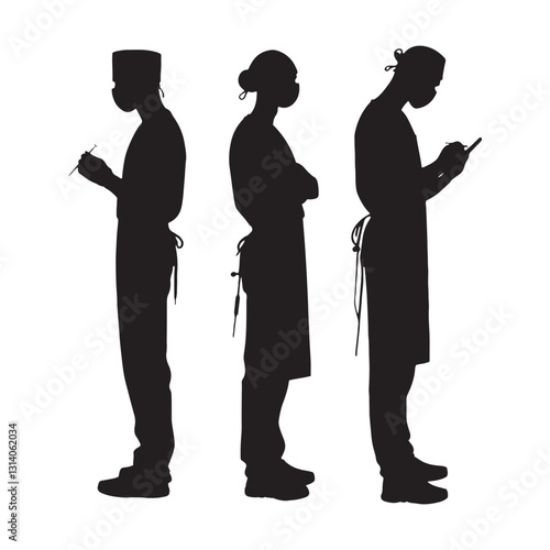 Skilled Surgeon silhouette, mastering the art of precision - Surgeon illustration - Minimalist Surgeon vector - Profession silhouette
