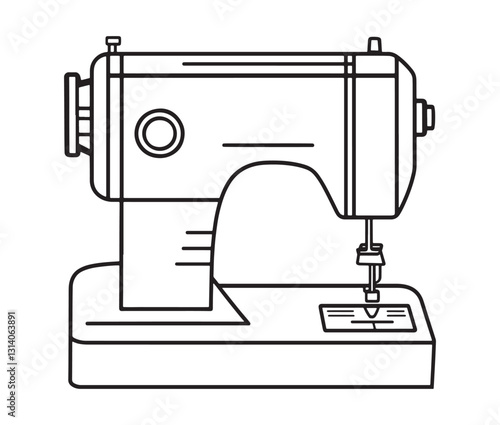 Sewing machine isolated on white.  modern sewing machine for efficient stitching.