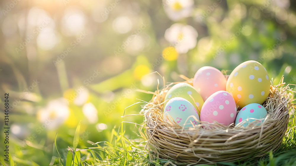 easter eggs in the grass easter eggs in the grass
