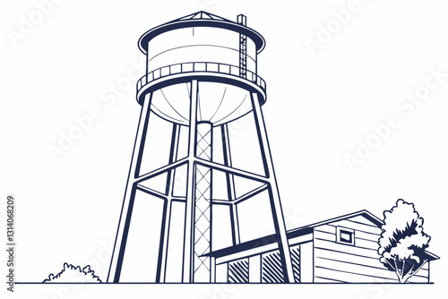 water tower in the city