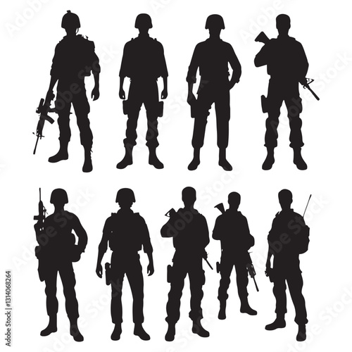 Desert Warrior Soldier silhouette, mastering survival in harsh conditions - Soldier illustration - Minimalist Soldier vector - Profession silhouette
