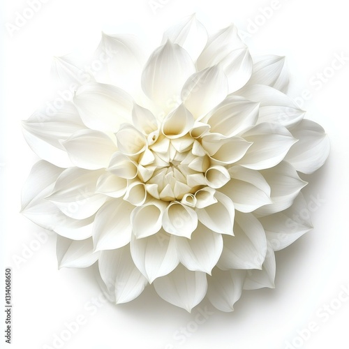 Wallpaper Mural Ethereal White Dahlia Flower in Soft Light on Pure White Background - Serene and Elegant Macro Floral Photography for Beauty Products and Invitations Torontodigital.ca