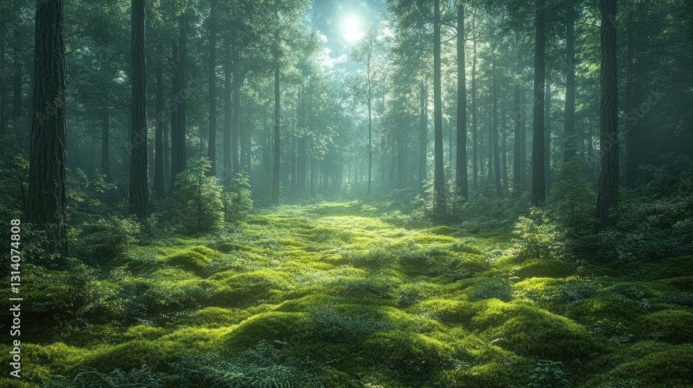 Misty Forest Path Sunlight Misty Forest Path Sunlight
