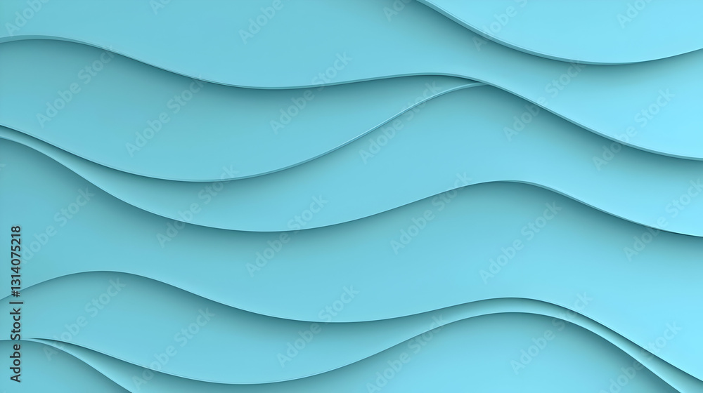 Fototapeta premium Soft Blue Waves with Curved Lines and Textured Patterns for Design