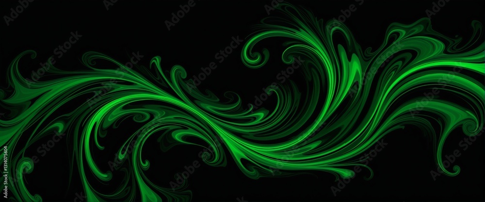 Fototapeta premium Enigmatic Dark Green Swirl Design