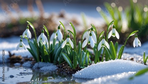 Wallpaper Mural 氷雪の中に咲く希望のスノードロップ Torontodigital.ca