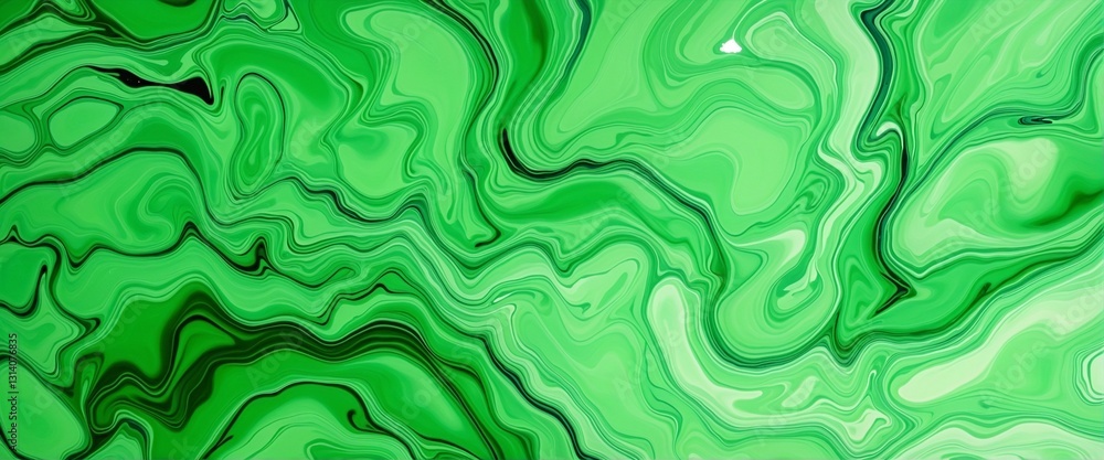 Fototapeta premium Vibrant Green and Blue Abstract Liquid Art Wallpaper Design