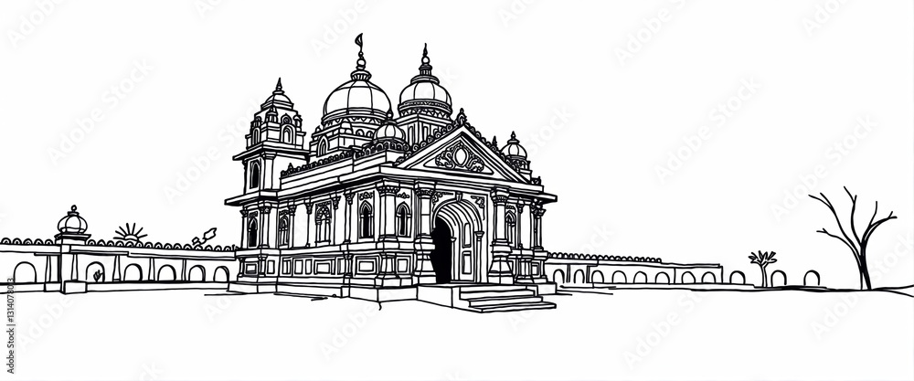 Fototapeta premium Creative Illustration of a Hindu Temple