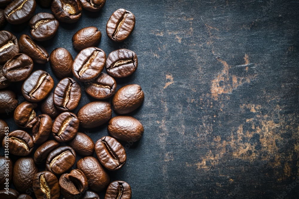 Close-up view of roasted coffee beans with rich texture. AI generative Close-up view of roasted coffee beans with rich texture. AI generative