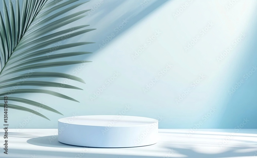 White and blue vector background podium scene with geometric shapes for product display presentation, mock-up template design. Illustration of a white and light blue 3D cube pedestal on a pastel-color White and blue vector background podium scene with geometric shapes for product display presentation, mock-up template design. Illustration of a white and light blue 3D cube pedestal on a pastel-color