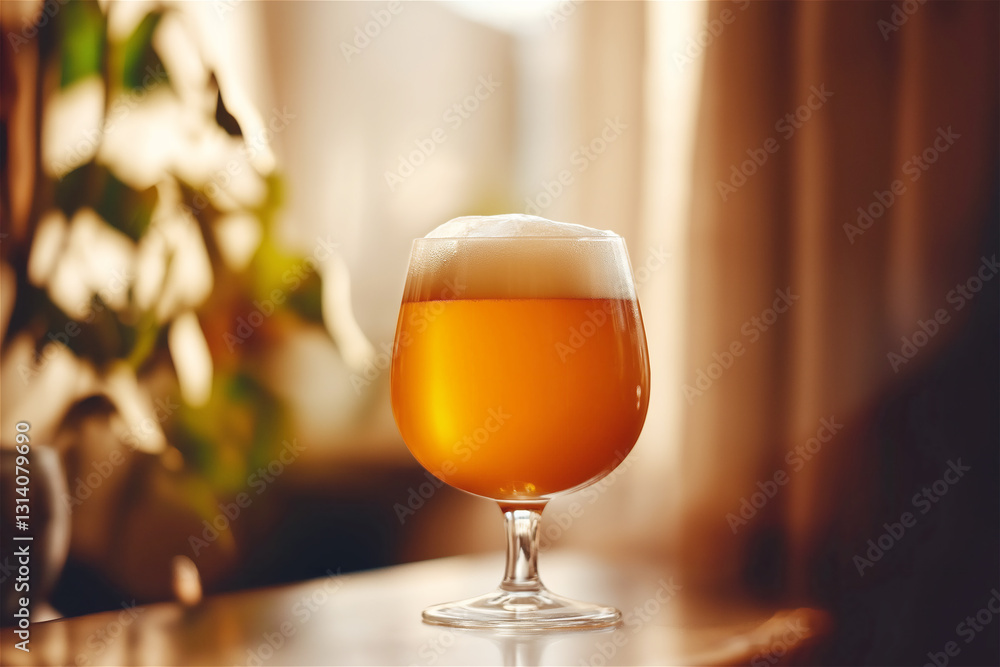 A clear glass of beer with a beautiful bokeh background, ideal for celebrating good times or for a bar and restaurant-related concept image. Emphasizes relaxation and enjoyment. A clear glass of beer with a beautiful bokeh background, ideal for celebrating good times or for a bar and restaurant-related concept image. Emphasizes relaxation and enjoyment.