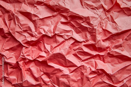 Wallpaper Mural Vibrant red crumpled paper texture with shadows. AI generated Torontodigital.ca