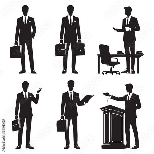 Persuasive Lawyer silhouette, mastering the art of argument - Lawyer illustration - Minimalist Lawyer vector - Profession silhouette
