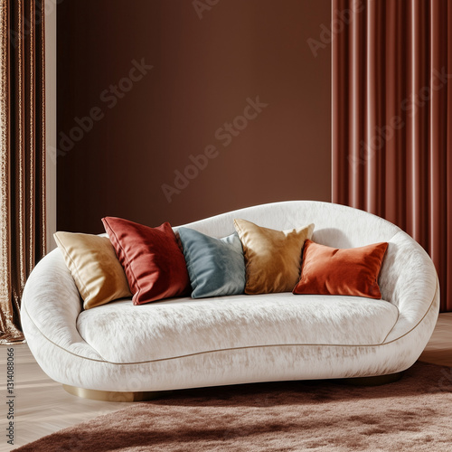 Nowoczesna szara sofa w minimalistycznym salonie
