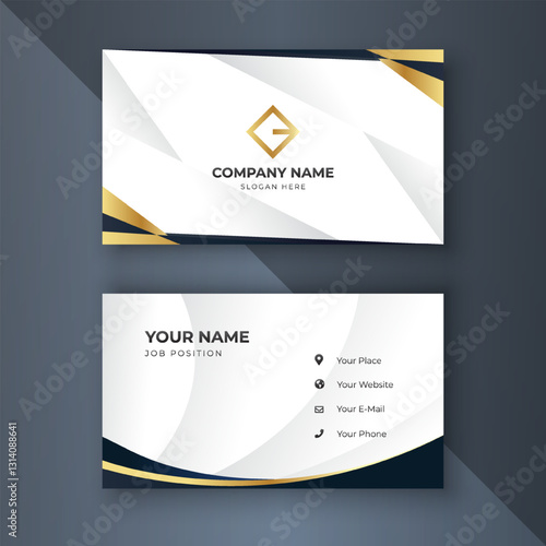 Elegant gold-accented business card design on dark background