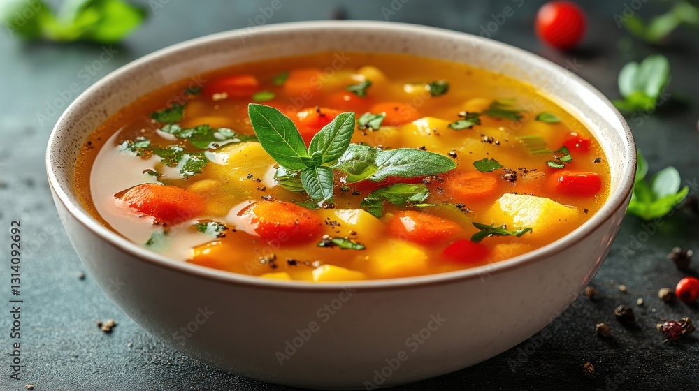 vegetable soup in a white bowl isolated,cartoon illustration style vegetable soup in a white bowl isolated,cartoon illustration style