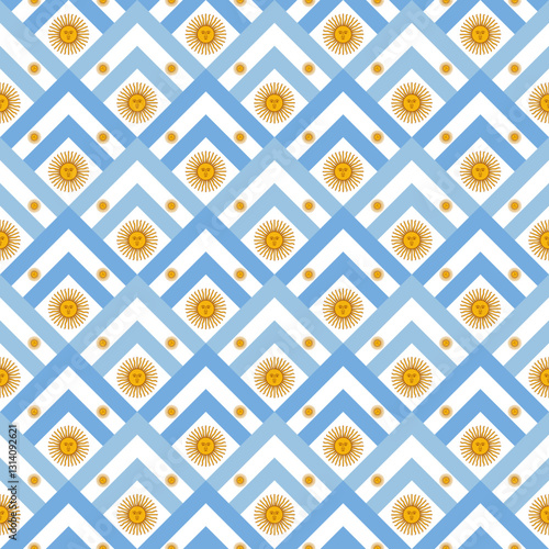 chevron arrow pattern of argentina flag. geometric background. vector illustration