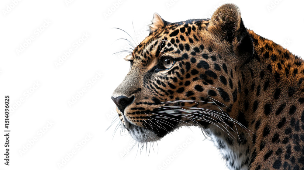 Fototapeta premium leopard in front of white background