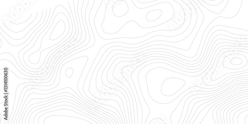 Topographic Contour Map Illustration Incorporating Dynamic Wave Curves, Geographic Grid Mapping, and Detailed Mountain Relief Depictions