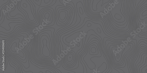 Topographic Contour Map Illustration Incorporating Dynamic Wave Curves, Geographic Grid Mapping, and Detailed Mountain Relief Depictions