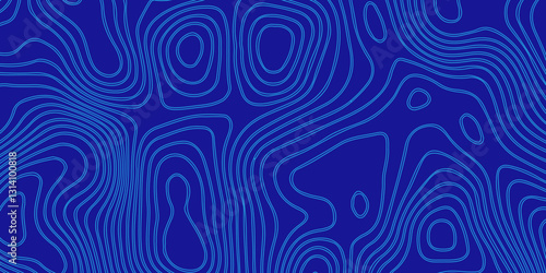  Mountain Relief and Geographic Contour Mapping Combined with Artistic Abstract Wave Curves for a Unique Topographic Design Concept
