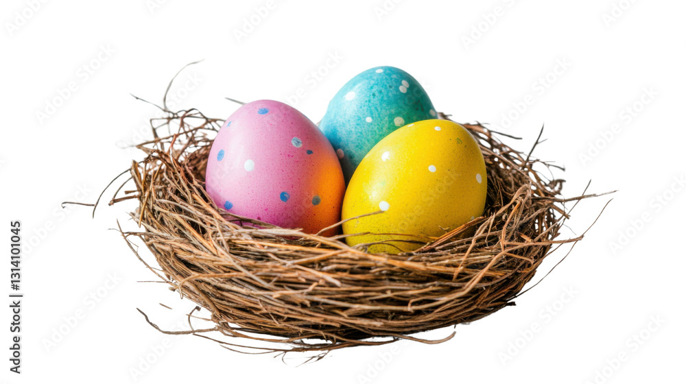 custom made wallpaper toronto digitalColorful easter eggs in a nest isolated on white background