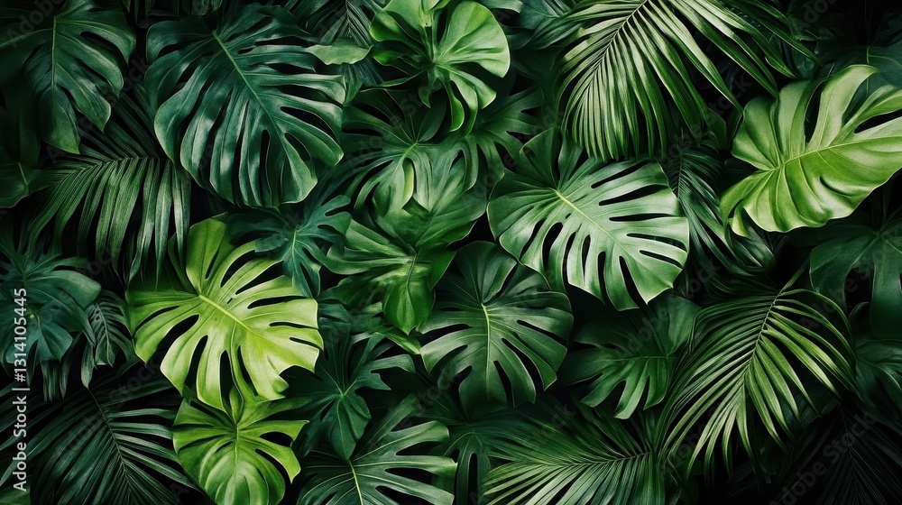 The serene atmosphere created by tropical foliage. The serene atmosphere created by tropical foliage.
