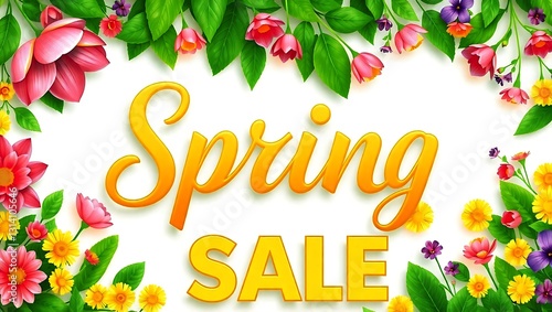 Spring Sale Promotion with Floral Design.