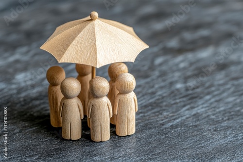 In a world defined by corporate dynamics, the image captures a poignant scene of executive leadership protecting employees With a tangible yet symbolic umbrella, the leader provides a sanctuary for