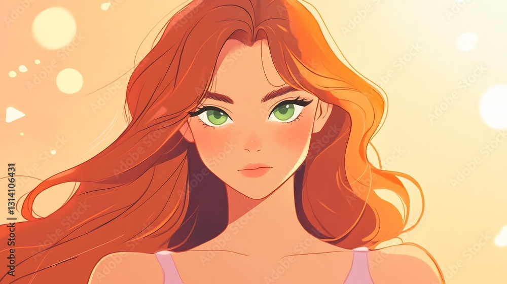 Graceful Woman in Lavender Sundress on Dreamy Background