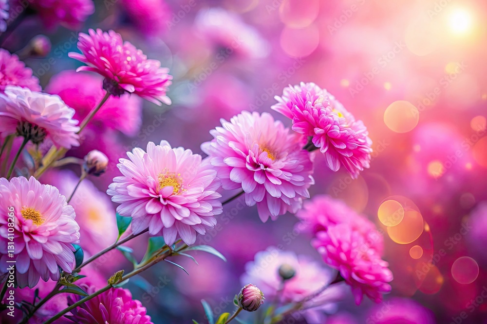 Obraz premium AI-generated abstract pink floral wallpaper; vibrant, generative art for stunning backgrounds.