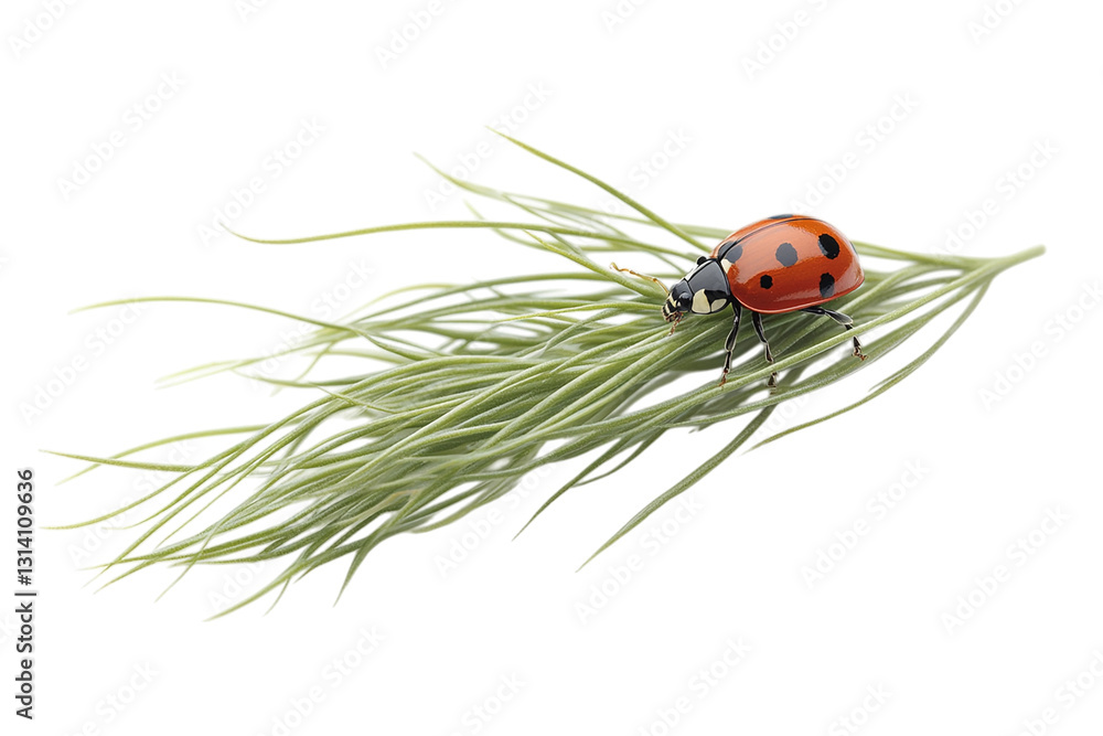 Obraz premium Ladybug on a Blade of Grass: A Close-Up of Nature's Beauty