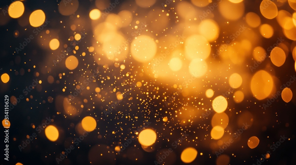 Golden bokeh lights creating an abstract and sparkling background image Golden bokeh lights creating an abstract and sparkling background image