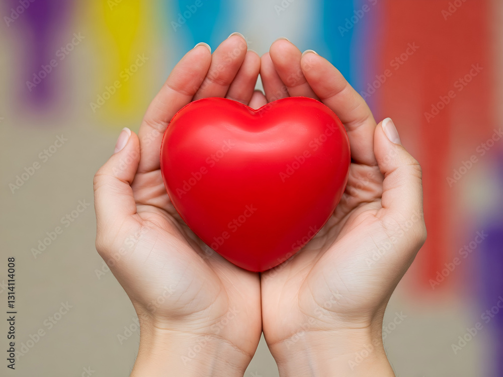 Hands holding a red heart symbolize care and well-being. Celebrate World Health Day with love, empathy, and a commitment to health—for yourself and others Hands holding a red heart symbolize care and well-being. Celebrate World Health Day with love, empathy, and a commitment to health—for yourself and others