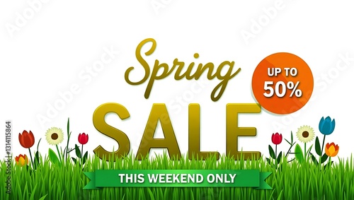 Spring 50% Off Offer on a Lush Green Lawn