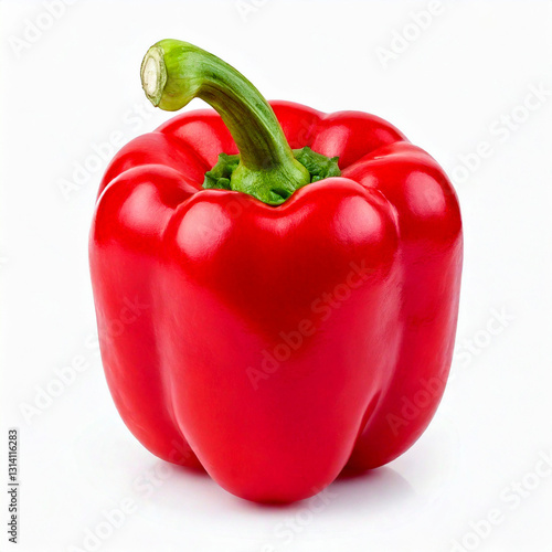 Obraz na płótnie Bright red organic bell pepper isolated on white background w salonie