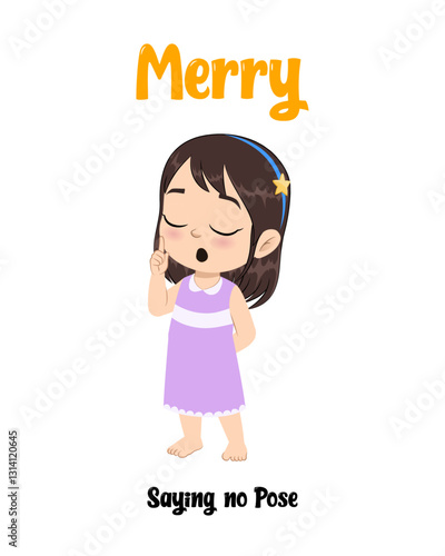 A girl saying no cartoon, illustration. Cartoon girl saying no clipart & illustration | Girl Saying No Illustrations & Vector stock
