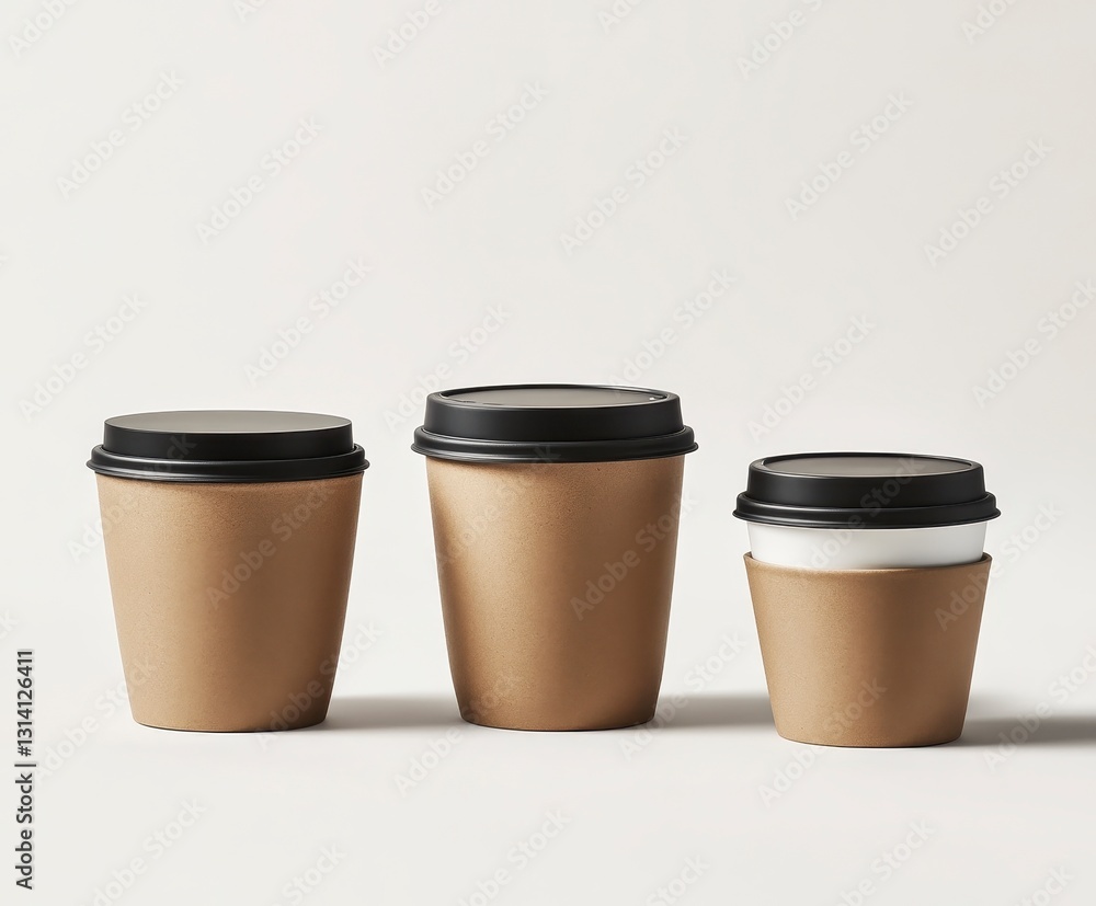 Collection of Eco-Friendly Coffee Cups in Varied Sizes and Designs Collection of Eco-Friendly Coffee Cups in Varied Sizes and Designs